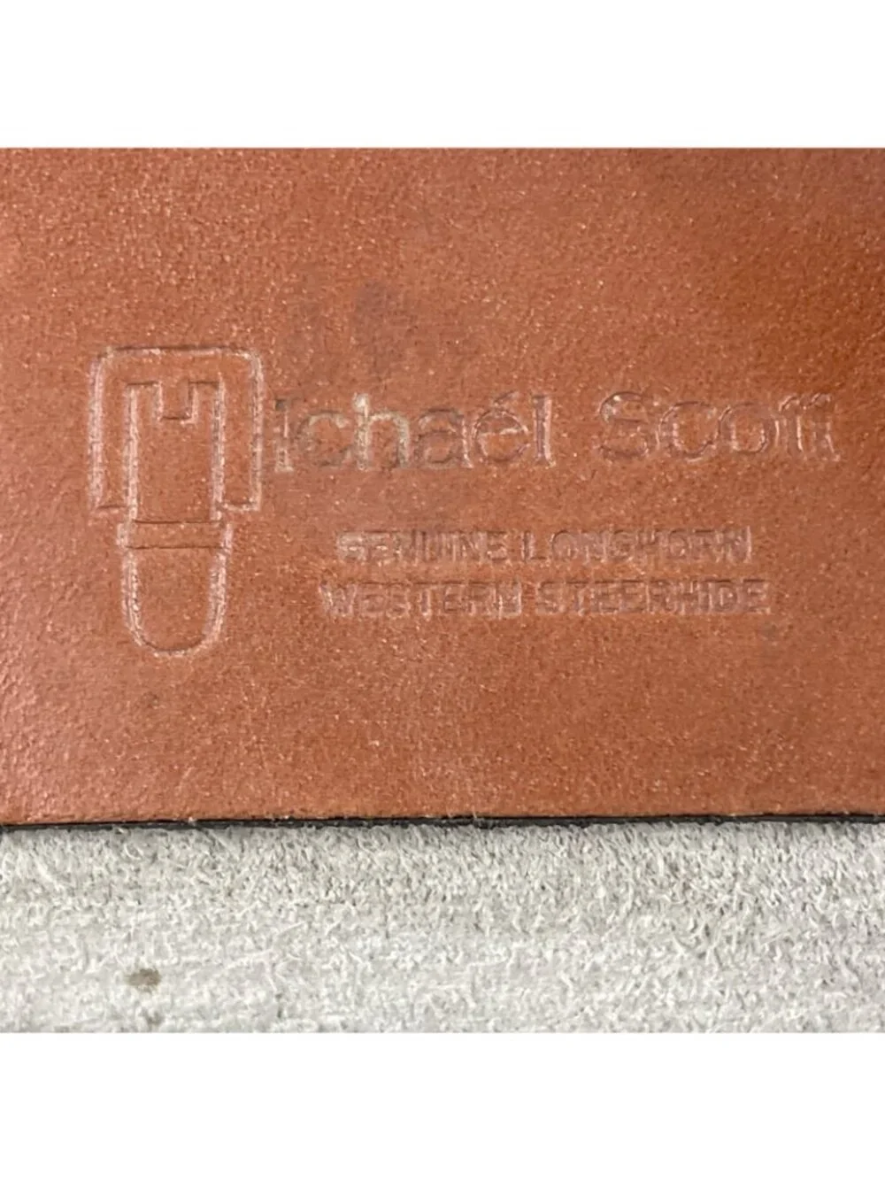 I.Magnin Michael Scott Leather Briefcase Tapestry Look Steerhide Bag Key Vintage